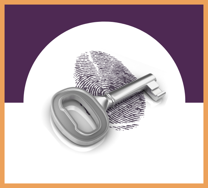 Image of a fingerprint with a key